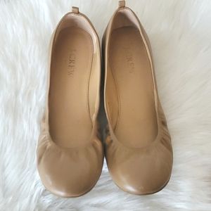 J Crew leather ballet flats tan sz 7 fits like a 61/2